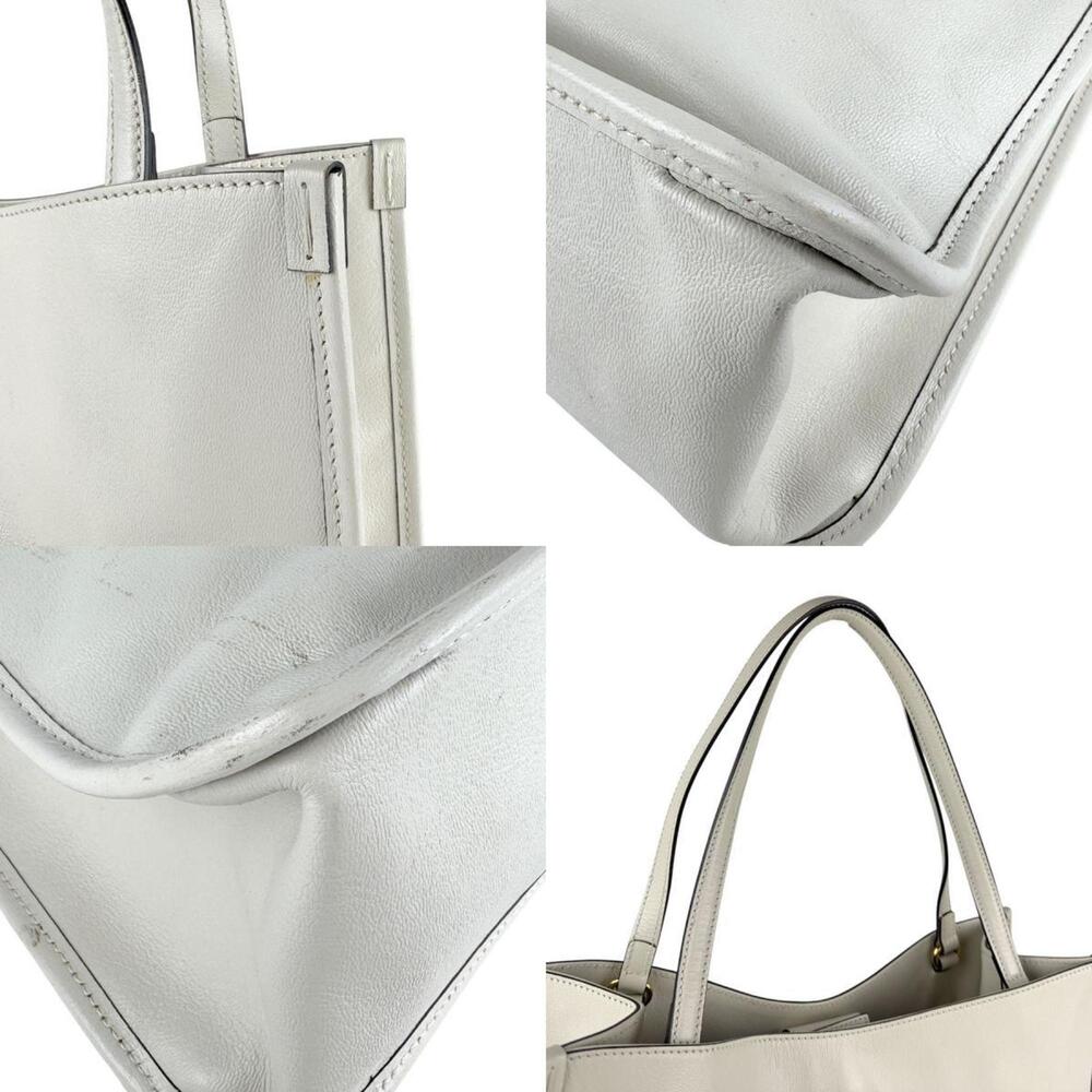 GUCCI White Leather Horsebit Shoulder Bag - Picture 4 of 5
